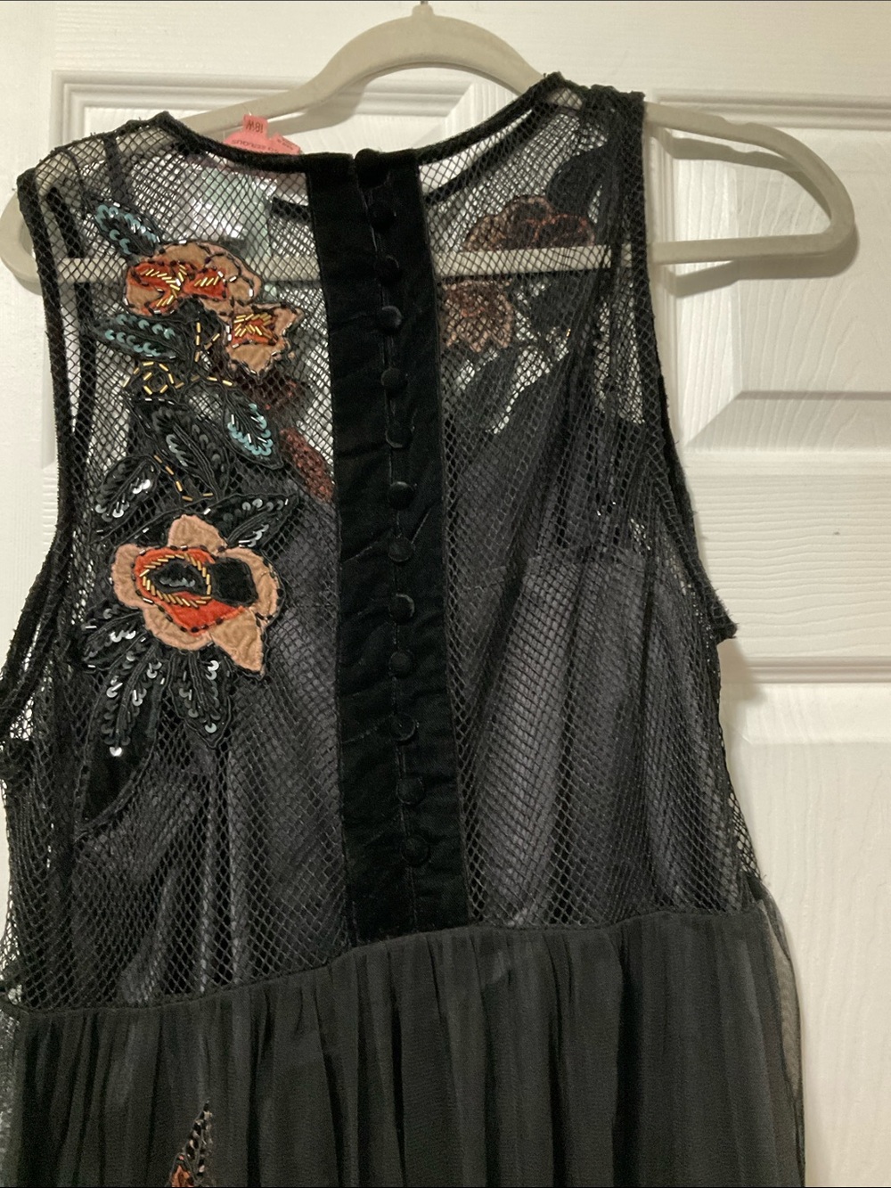 Sheer Black Floral Embroidered Maxi Dress - Picture 3 of 5